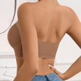 thumbnail image 4 of WZXFASHION Strapless Bra For Women Wire Bras Front Buckle Padded Bra With Straps Bra Coffee M, 4 of 9