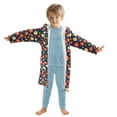 thumbnail image 7 of FORMRS Niños Bathrobe Unisex Hooded Robe Soft Plush Pajamas Sleepwear, Size 10-12T, Red Floral, 7 of 7
