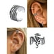 thumbnail image 4 of Pendientes abiertos de plata esterlina Silvora Feather Ear Cuff para hombres y mujeres ajustable sin perforación para Halloween Cosplay Fiesta, 4 of 8