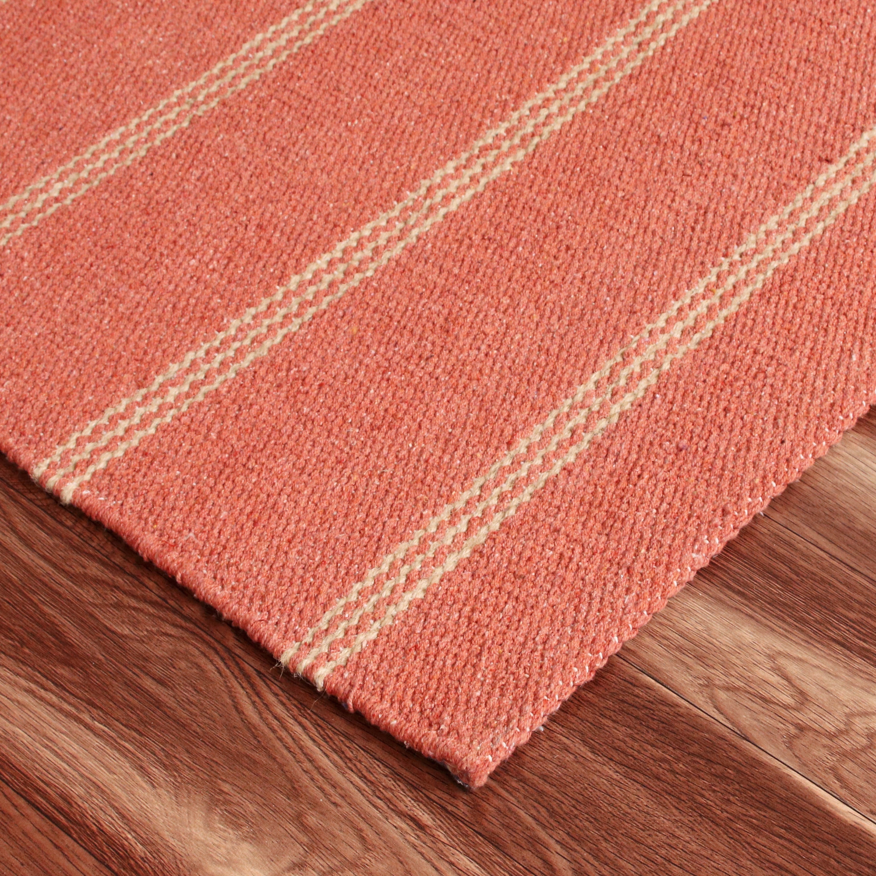 Ox Bay Hadley 5' x 7'9" Cinnamon/Tan Striped Braided Jute Indoor Area Rug
