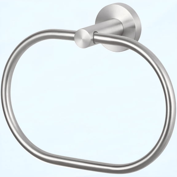 LAMIRO Towel Ring Brushed Nickel,SUS304 Stainless Steel Hand Towel Rack,Unique Oval Shaped Towel Holder,Modern Bathroom Towel Hanger