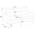 thumbnail image 2 of 67.7''Mid-Century Modern Sofa Couch, Upholstered Tufted Loveseat Sofa with Solid Wood Legs, 2 Seat Small Couch with Thick Padded Cushions Comfy Couches for Small Spaces Bedroom Living Room, Green, 2 of 7