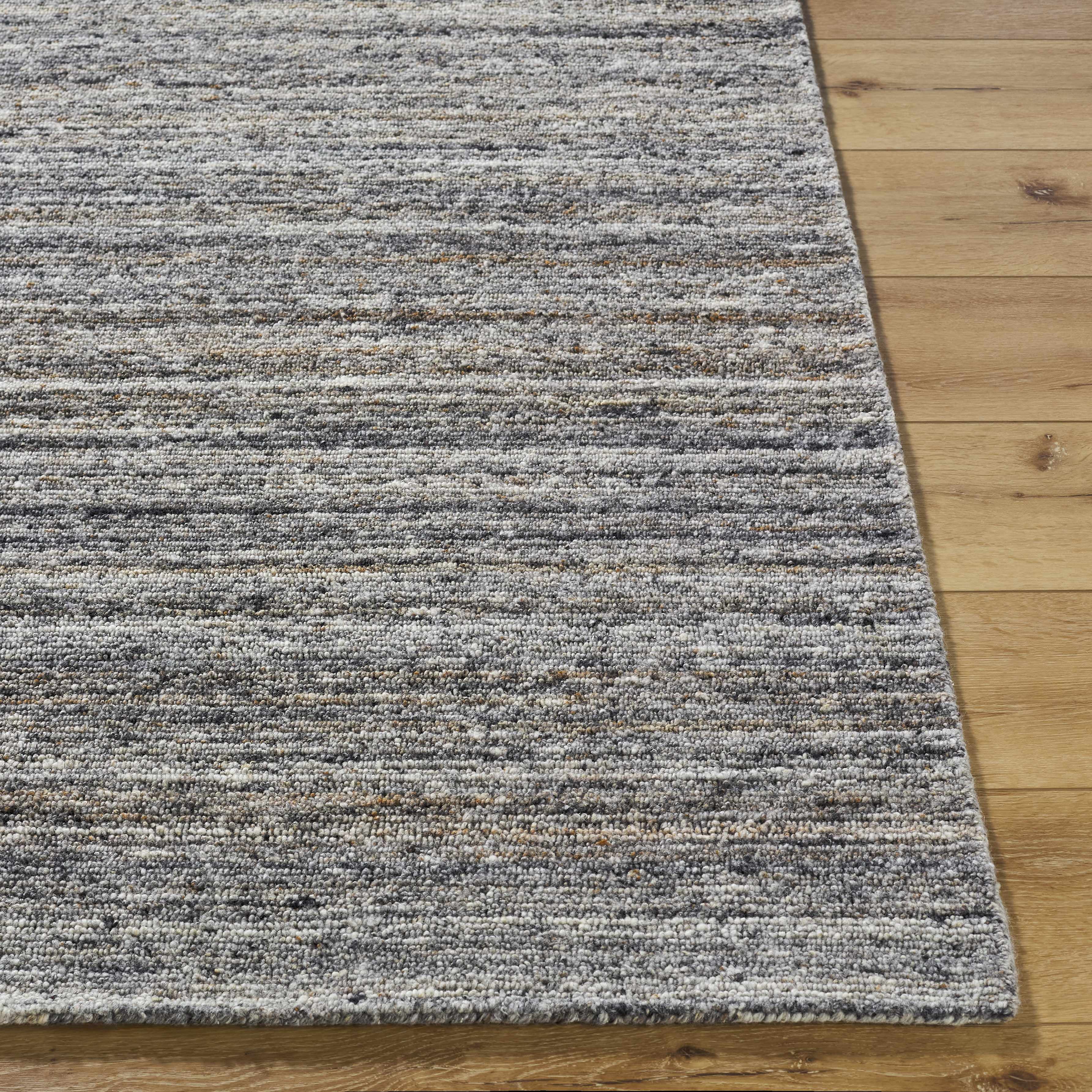 Hauteloom Capote Capote Modern Hand Tufted Natural Fiber Wool Area Rug - Contemporary Abstract Solid Color Carpet for Living Room, Bedroom, Dining Room - Charcoal, Ash, Taupe - 10' x 14'