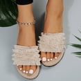 thumbnail image 2 of B91xZ Sandales à Enfiler pour Femmes Mode Bout Rond Ouvert avec Bride Tressée pour l'Été, Beige 8.5, 2 of 5