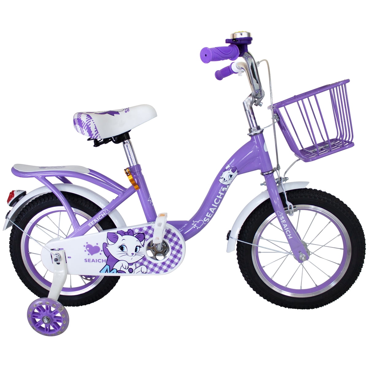 Seaich CP (Catastic Purple) Girls’ Cruiser Bike. Includes Basket, Rack
