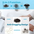 thumbnail image 6 of Bathroom Sink Drain Stopper with Hair Catcher ,Oil Rubbed Bronze Universal 2-in-1 Pop up Brass Sink Stopper Plug Strainer ,Fits 1-1/8" to 1-1/2" Drain Holes ,2 pack, 6 of 6