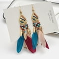 thumbnail image 3 of Adornos colgantes pendientes de plumas de viento étnicos exagerados, 3 of 5