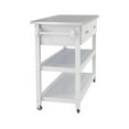 thumbnail image 2 of Stainless Steel Table Top White Kicthen Cart With Two Drawers, 2 of 2