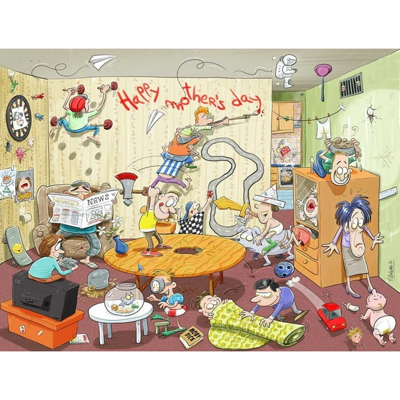 Mothers Day Chaos, a 1000-piece Puzzle by Map Marketing