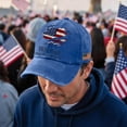 thumbnail image 4 of USA Patriotic 250th Anniversary Cap 1776-2026 Independence Day American Flag Hat Adjustable Distressed Denim Cap Gift for Veterans Patriots,Royal Blue, 4 of 5