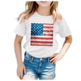thumbnail image 2 of Hbdhejl T Shirts For Boys Girls Toddler Summer Independence Day Short Sleeve Prints T Shirt Tops Clothes White 10-11 Years, 2 of 4