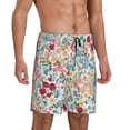 thumbnail image 2 of Bixox Men's Trendy Floral Design printed lightweight casual shorts, soft sleep shorts with pockets., 2 of 7