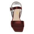 thumbnail image 3 of XYD Women Crystal Buckled Ankle Strap Sandals Strappy Open Toe Low Block Heels Charming Prom Dressy Shoes Size 9 Wine Red, 3 of 4