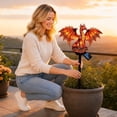 thumbnail image 3 of Dragon Legacy Golden Ember Edition Solar Garden Light, Ember Dragon Luminous Outdoor Statue, Gothic Medieval Halloween Patio Decor, Special Gift for Dragon Lovers, 3 of 8
