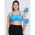 thumbnail image 5 of Wingslove Women's Sports Bra Full Coverage Wireless Bra Plus Size High Impact Non Padded Workout Bra,Blue 48DDD, 5 of 12