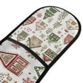 thumbnail image 4 of Yayeee Double Oven Mitt Kitchen Heat Resistant Baking 35" x7" Quilted Glove, Brown Christmas House, 4 of 6