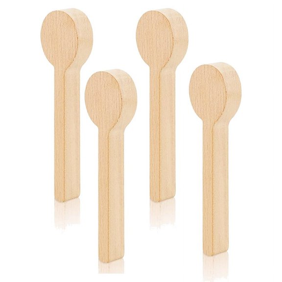 4 Pcs Wood Carving Spoon Blank Beech Wood Unfinished Wooden Craft Whittling Kit for Whittler