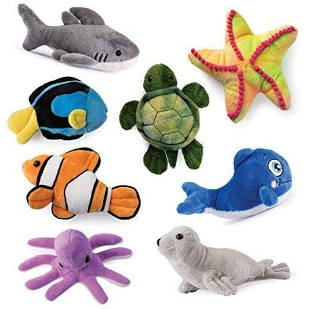 Plush Stuffed Ocean Animals | Stuffed Animals Wholesale | Plush Stuffed  Animals for Babies | Set of 8 | Talking Blue Whale, Sea Turtle, Shark, Sea