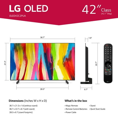 LG - 42" Class C2 Series OLED evo 4K  UHD Smart webOS TV