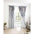 thumbnail image 3 of Blue Grey Christmas Blackout Curtains for Bedroom/Living Room, Thermal Insulated Kitchen Curtains, Xmas Botanical Eucalyptus Leaves Grommet Darkening Window Treatment Drapes 42"x63"x2, 3 of 8