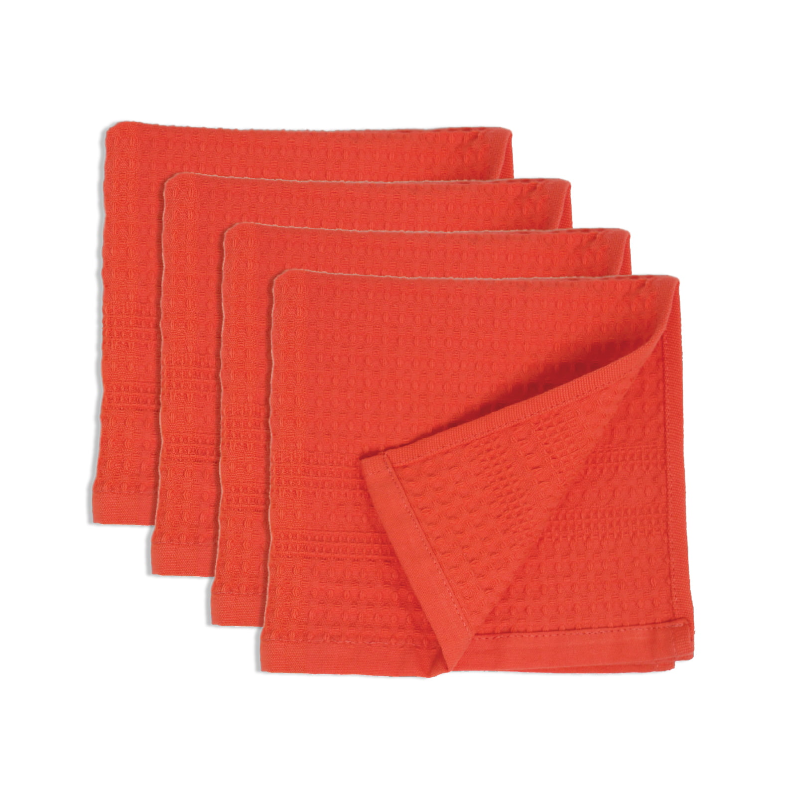 Gilden Tree Premium Washcloth 100% Natural Cotton Quick Dry Waffle Weave Soft Luxurious Highly Absorbent Fabric Small Face Towel No Lint Fade Resistant Color Coral