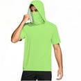 thumbnail image 5 of Fanxing Big and Tall Cooling Sun Shirt with Face Mask Short Sleeve Hoodie Mens UPF 50+ UV Sun Protection Shirts Lightweight Performance Fishing Shirt Green,XL, 5 of 9