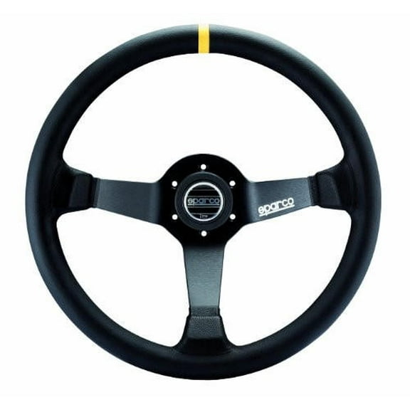Sparco 015R345MLN R-345 Series Leather Black Steering Wheel