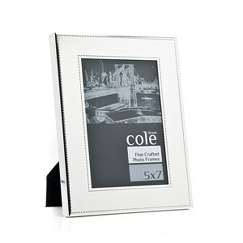 5x7 Fine SilverPlated Picture Photo Frame with Beaded Rim Design