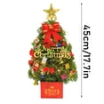 thumbnail image 3 of 24-Inch Pre-Lit Artificial Christmas Tree with Ornaments, LED Lights, Red Bow, and Star Topper for Home Decor, 3 of 3
