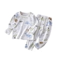 thumbnail image 2 of Honeeladyy - Pijama para bebé niña y niño, de otoño, con cuello tipo polo de manga larga y pantalones largos, ideal para reuniones familiares (blanco, 3-4 años), 2 of 3
