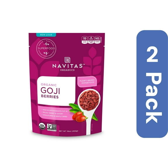 Navitas Organic Goji Berries 16 oz (Pack of 2)