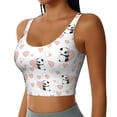 thumbnail image 2 of Goofa Heart Panda Printed Sports Bras for Women, High Impact Running Bra Workout Crop Tank Tops Longline Sports Bra Push up-Large, 2 of 9