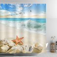 thumbnail image 3 of JOOCAR Starfish Beach Shower Curtain Set Seashell Beach Theme Waterproof Polyester Fabric Bathroom Decor 72"x72", 3 of 6