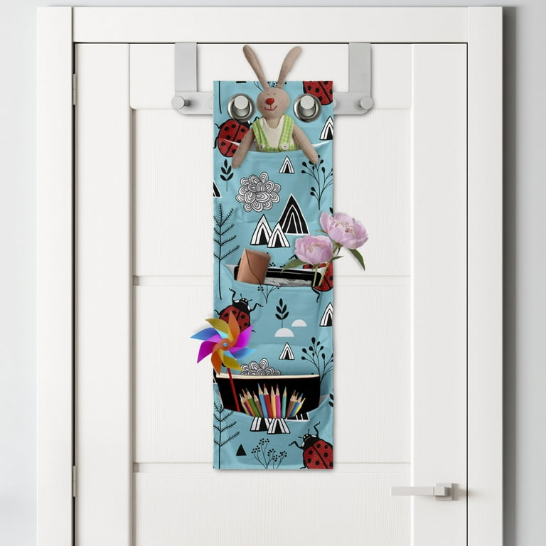 Ladybug Hanging Pocket Organizer Insects Along Geometric