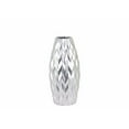 thumbnail image 1 of Benzara BM134184 Ceramic Rounded Bellied Vase with Round Lip, Silver - Small, 1 of 1