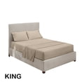 thumbnail image 1 of Juego de ropa de cama para el hogar Sábana de cama Funda de colchón Funda de almohada Juego de ropa de cama de poliéster de color sólido, Beige, King, 4pcs / set kenally HA6267-45B, 1 of 7