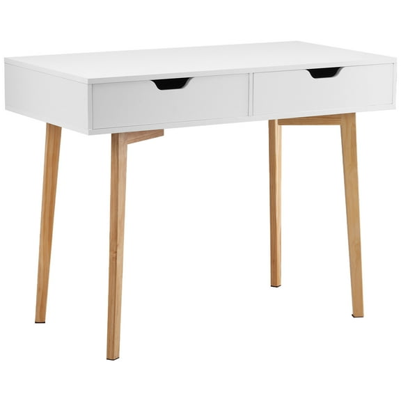 KFFKFF Compact Table with Storage, Children's Bedroom Desk, Basic Wooden Learning Surface for Sketching, Perusing, Penning, Rectangular MDF Furnishing with Storage for Residence, Workplace