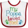 thumbnail image 3 of Inktastic My Poppa Loves Me Boys or Girls Baby Bib, 3 of 4