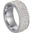 thumbnail image 2 of 8mm Stainless Steel Full Cubic Ziron Filled Eternity Wedding Band Ring, 2 of 2