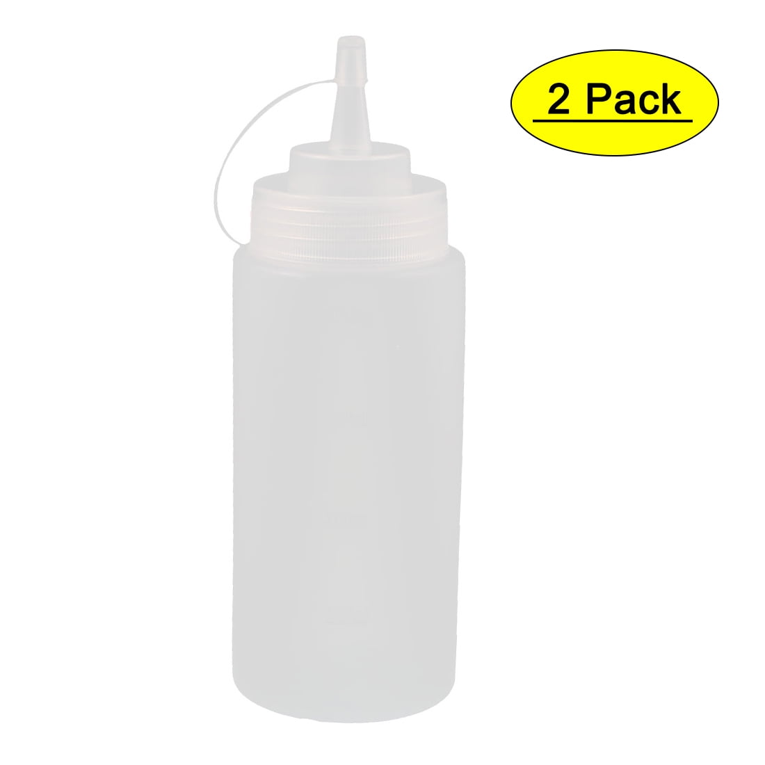 2Pcs 400ml Kitchen Food Squeeze Bottles Condiment Ketchup Mustard Oil