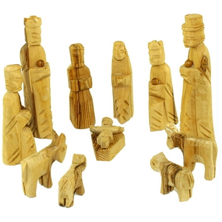 Olive Wood Children's Nativity Set (12 Pieces Set) (5 Inches)
