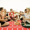 thumbnail image 6 of Playa Rug Reversible Indoor/Outdoor 100% Recycled Plastic Floor Mat/Rug - Weather, Water, Stain, Fade and UV Resistant - Miami- Orange & White (8'x10'), 6 of 8