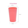 thumbnail image 4 of Coloured Plastic Cups (12 Pack) - 500ml/17.5 fl oz - Reusable Drinking Tumblers in 4 Colours - Hard Plastic Drinkware for Parties, Camping, Plastic Cups Reusable - Dishwasher Safe & BPA Free, 4 of 7