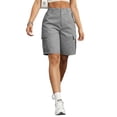 thumbnail image 4 of Fsgntruao Womens Casual Cargo Shorts Multi Pockets Button Fly Work Shorts Breathable Summer Outdoor Shorts, 4 of 7