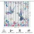 thumbnail image 2 of Watercolor Hummingbird 4 Pcs Waterproof Shower Curtain Set,Rustic Art Lily Hummingbird with Waterproof Toilet Cover Shower Mat Rugs, 2 of 8