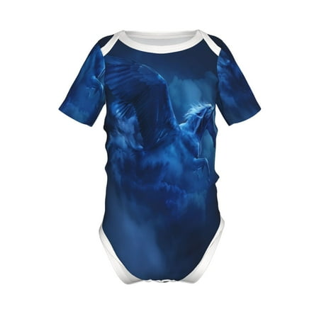 

Lukts Pegasus Night Sky Print Baby Short Sleeve Romper Onesie for Newborn Baby Boys and Girls-2 Years