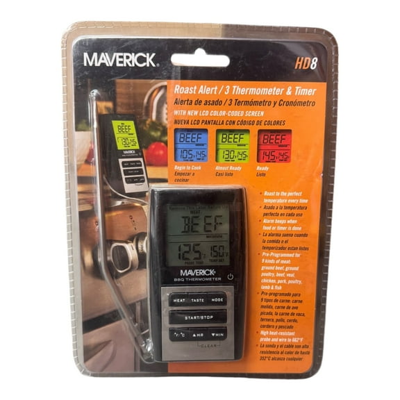 Maverick BBQ Grill Roast Oven Digital Roasting 3 Thermometer & Timer HD8