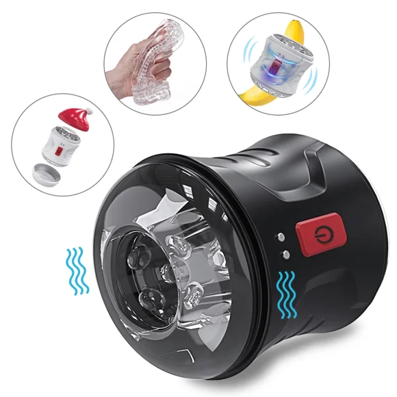 Masturbator Cup with 12 Vibrations Modes Sex Toys for Men Automatic Masturbator Male Black