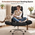 thumbnail image 4 of Hawsaiy Big and Tall Office Chair, Flip Armrests with Side Pockets, Comfy Criss Cross Office Chair with Extra-Wide Plush Seat, 150° Reclining Executive Office Chair, Chenille Upholstery, Black, 4 of 12