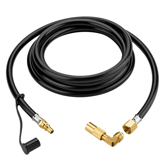 Wadeo Propane Elbow Adapter with Extension Hose, 12FT RV Quick-Connect Extension Hose with Propane Elbow Fitting for Blackstone 17 Inch or 22 Inch Griddle